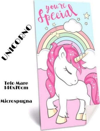 Telo-Mare-In-Cotone-Unicorni-+-Borsa-Mare-Coordinata-Asciugamano-Mare-Piscina