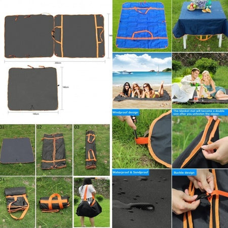 Telo-Tappeto-Impermeabile-Picnic-Pieghevole-Borsa-Coperta-Mare-Campeggio-Viaggio