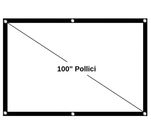 Schermo 100" pollici 16:9 per proiettore portatile