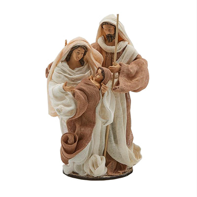 Natività monoblocco Lord statue per presepe con vestiti in tessuto h 22 cm