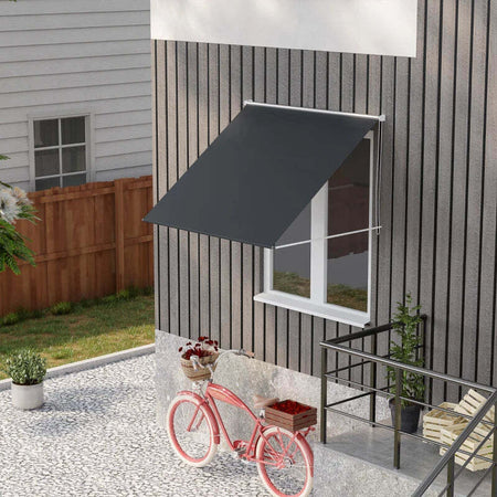 Tenda-da-Sole-a-Bracci-con-Apertura-Manuale,-Inclinazione-e-Protezione-UV30+,-150x120-cm,-Grigio-ZS2840-238V00CGZS2