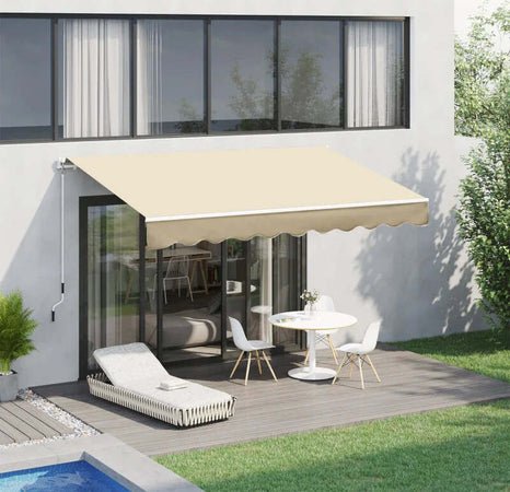 Tenda-da-Sole-Avvolgibile-a-Caduta-con-Manovella,-in-Alluminio-e-Poliestere,-3x2.5m,-Beige-TR4840-150CWTR4