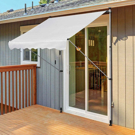 Tenda-da-Sole-da-Esterno-2x1.5m-a-Rullo-con-Manovella,-Altezza-e-Angolazione-Regolabile,-Bianco-TG6840-182WTTG6