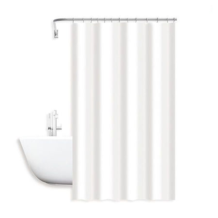 Tenda Doccia Antimuffa Impermeabile Poliestere 180x200 Cm Ganci Bagno Bianca 79856