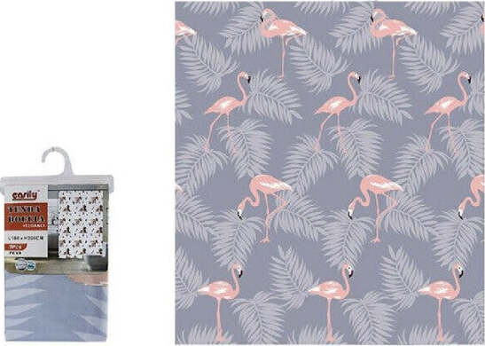 Tenda-Doccia-Impermeabile-Tessuto-Pvc-12-Ganci-In-Plastica-Fenicotteri-180x200cm