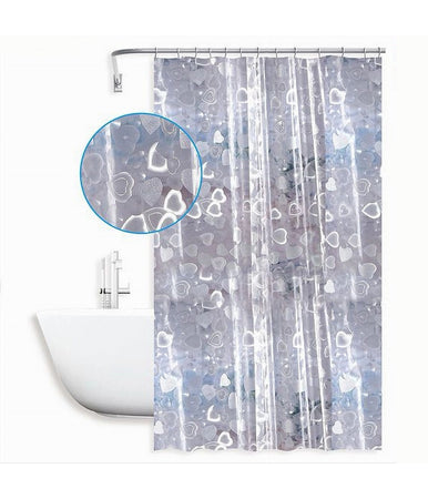 Tenda Doccia Vasca Bagno Impermeabile 12 Ganci Effetto 2d Cuori 240x200 Cm 59810