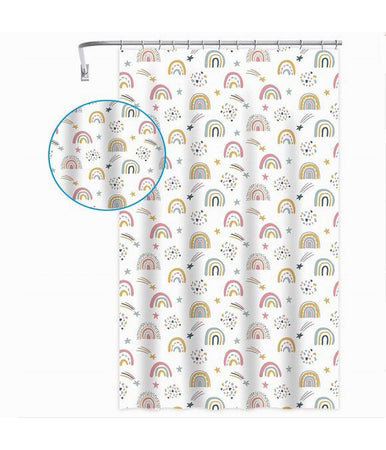 Tenda Doccia Vasca Da Bagno Con 12 Ganci Arcobaleno Fantasy 180x200cm Peva 87563