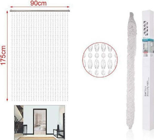 Tenda-Fili-Con-Perline-Trasparenti-Supporto-Per-Porta-90x175cm-Moschiera-2002910