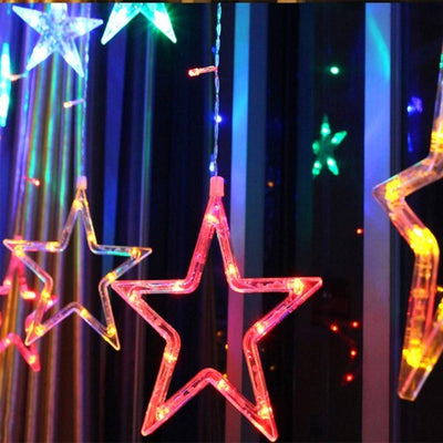 Tenda-Luminosa-Natalizia-140led-Con-Stelle-Colorate-Rgb-2mt-Esterno-Prolungabile