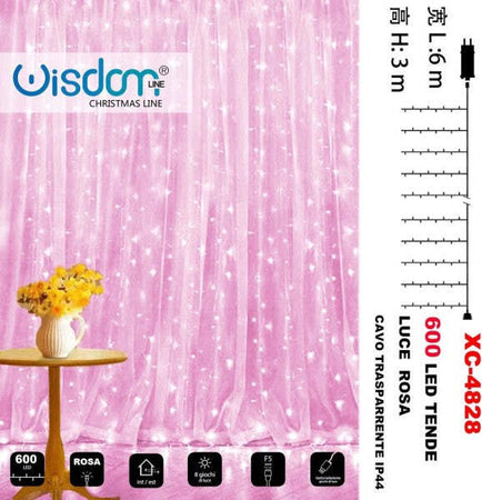 Tenda-Luminosa-Natalizia-600led-Luce-Rosa-Cavo-Trasparente-8-Giochi-Luce-Xc-4828