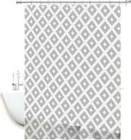 Tenda-Per-Doccia-Impermeabile-Tessuto-Pvc-12-Ganci-In-Plastica-Rombi-180x200cm