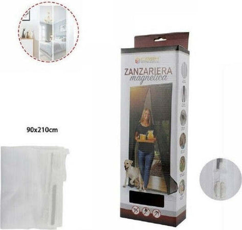 Tenda-Zanzariera-Porte-Balconi-Insetti-Zanzare-Magnetica-Bianca-90-X-210-Cm