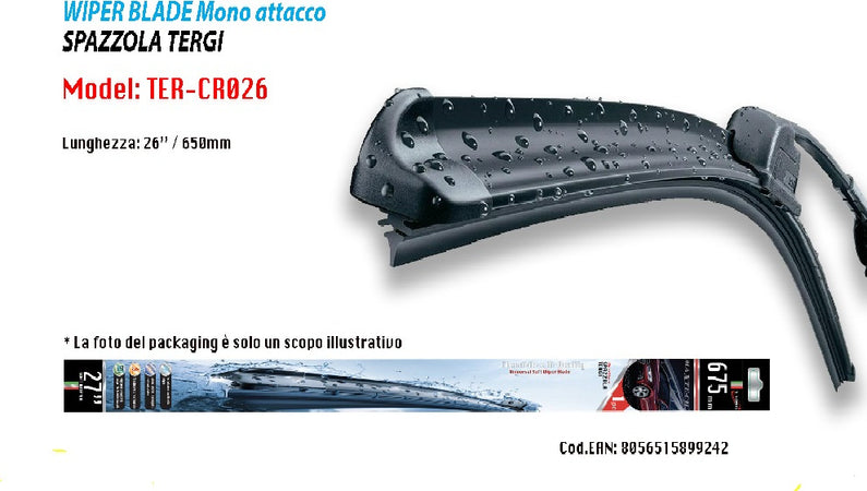 Tergicristallo Spazzola Ricambio Per Auto Morbido Maxtech Da 26? Ter-cr026 Auto e Moto/Parti per auto/Tergicristalli e parti/Spazzole di ricambio Trade Shop italia - Napoli, Commerciovirtuoso.it