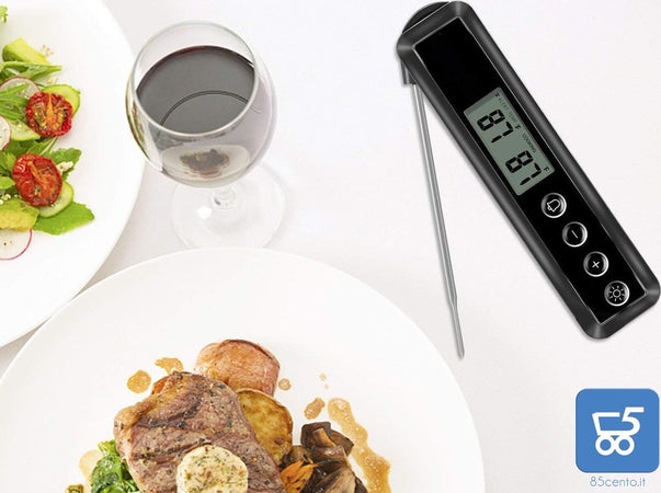 Termometro da cucina istantaneo per carne Design Pieghevole e Magnetico Sonda in Acciaio inossidabile da 4,5 Pollici Cottura Temperatura del cibo - Modello KTH04
