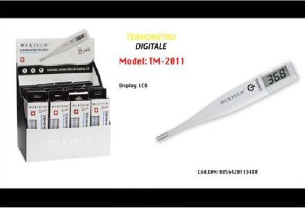Termometro-Digitale-Display-Lcd-Temperatura-Veloce-Bambino-Adulto-Tm-2011-Maxtech