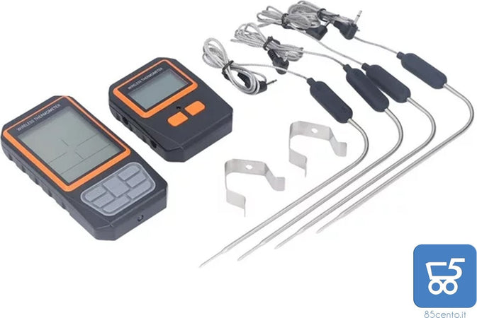 Termometro Wireless per Barbecue Digitale Costruzione Robusta a Batterie