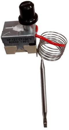 Termostato Di Sicurezza A Riarmo Manuale - Regolazione Temperatura 90-110°C, Lunghezza Capillare 1,5Mt. Stufe a Pellet 14704001