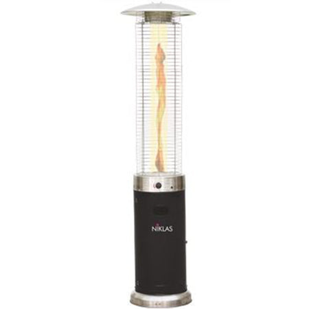 Scaldapatio "Fuoco Vivo" a gas in acciaio h 210 cm 13 kw con ruote per esterno