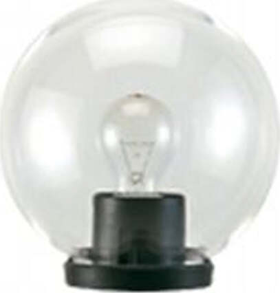 Testa-Palo-1-Luce-Globo-In-Termoplastco-Sfera-Ø-20-Cm-Nero---Trasparente