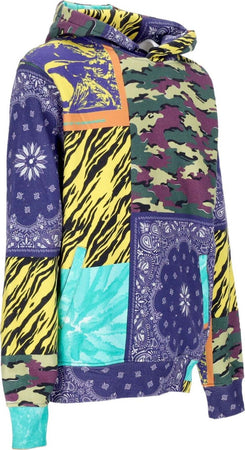 THE-HUNDREDS-Felpa-Cappuccio-Uomo-Mixed-Media-Pullover-Multi-da-uomo