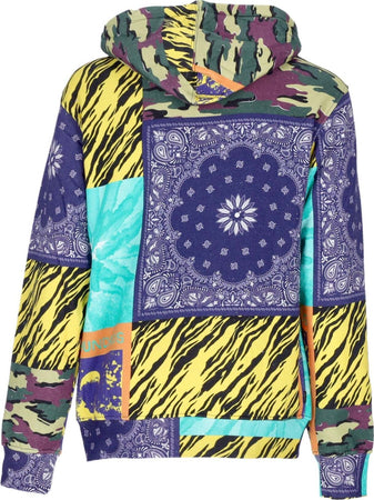 THE-HUNDREDS-Felpa-Cappuccio-Uomo-Mixed-Media-Pullover-Multi-da-uomo