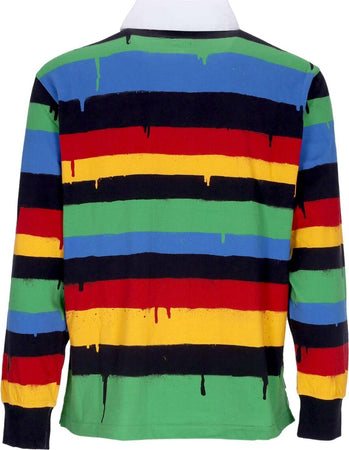 THE-HUNDREDS-Polo-Manica-Lunga-Uomo-Spray-Drip-L/s-Rugby-Black-da-uomo