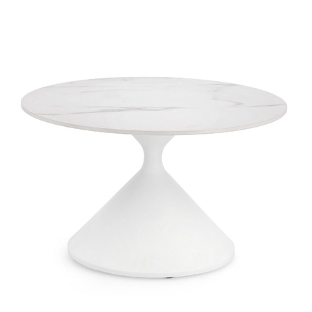 Tavolino joona bianco, base in acciaio, da assemblare Ø 70 x 40 cm