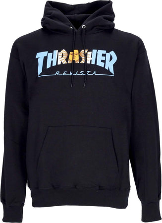 THRASHER-Felpa-Cappuccio-Uomo-Argentina-Revista-Hoodie-Black-da-uomo