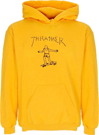 THRASHER-Felpa-Cappuccio-Uomo-Gonz-Hoodie-Gold-da-uomo