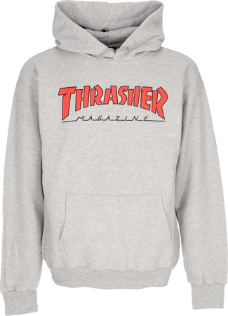 THRASHER-Felpa-Cappuccio-Uomo-Outlined-Hoodie-Light-Steel/red-da-uomo