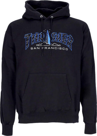 THRASHER-Felpa-Cappuccio-Uomo-Pyramid-Hood-Black-da-uomo