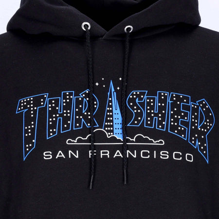 THRASHER-Felpa-Cappuccio-Uomo-Pyramid-Hood-Black-da-uomo