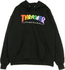 THRASHER-Felpa-Cappuccio-Uomo-Rainbow-Mag-Hoodie-Black-da-uomo