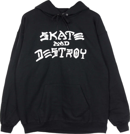 THRASHER-Felpa-Cappuccio-Uomo-Skate-&-Destroy-Hoodie-Black/white-da-uomo