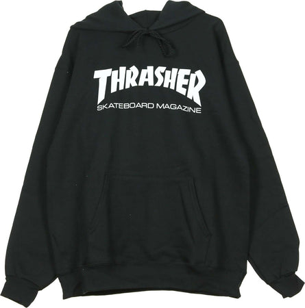 THRASHER-Felpa-Cappuccio-Uomo-Skatemag-Hood-Black/white-da-uomo