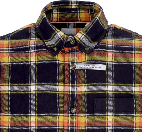 TIMBERLAND-Camicia-Manica-Lunga-Uomo-Flannel-Plaid-Shirt-Black-da-uomo