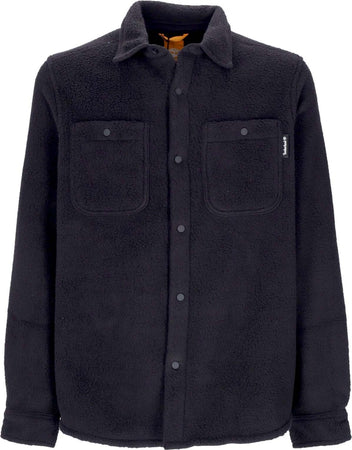 TIMBERLAND-Camicia-Manica-Lunga-Uomo-Fleece-Overshirt-Black-da-uomo