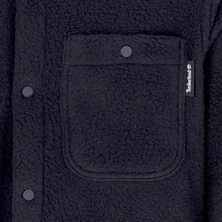 TIMBERLAND-Camicia-Manica-Lunga-Uomo-Fleece-Overshirt-Black-da-uomo