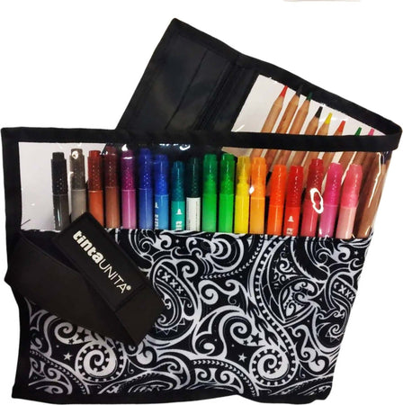 Tinta Unita Astuccio Completo Rotolo 24 Brush Pen Doppia Punta + 12 Pastelli Acquerellabili Multicolore Cancelleria e prodotti per ufficio/Scuola e materiale didattico/Cartelle e zaini per la scuola/Astucci Cartoleria Deja Vu - Crotone, Commerciovirtuoso.it