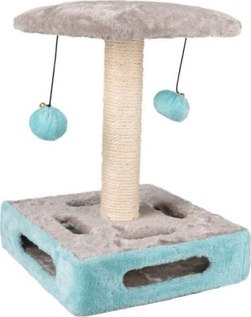 Tiragraffi-Fenicottero-Con-Palline-Sonagli-In-Turchese-Per-Gatto-28x28x37.5-Cm