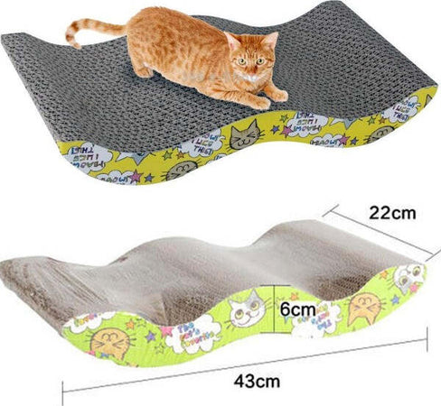 Tiragraffi-Gatto-In-Carta-Cartone-Ondulato-Tira-Graffi-Gioco-Per-Gatti-Letto