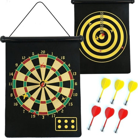 Tiro-A-Segno-Bersaglio-Su-Tessuto-Magnetico-Con-4-Freccette-Magnetiche-45-Cm