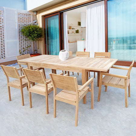 TOBI---tavolo-in-teak-allungabile-220/300-x-100-Marrone-Milani-Home