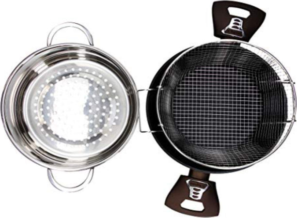 TOGNANA---FRIGGIVAPORIERA-MULTIFUNZIONALE-5-PEZZI---ALLUMINIO,-ARGENTO