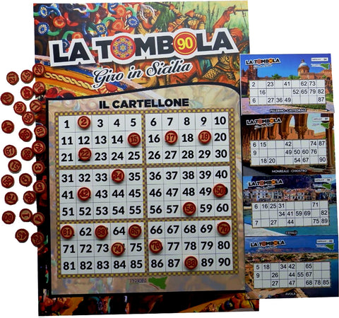 Tombola Giro Di Sicilia Gioco Da Tavola In Compagnia Tombola Natalizia Tesori Di Sicilia Cartellone E Cartelle A Sfondo Siciliano Giochi e giocattoli/Giochi da tavola di società e accessori/Giochi da tavolo/Giochi di società Tesori Di Sicilia - Nicosia, Commerciovirtuoso.it