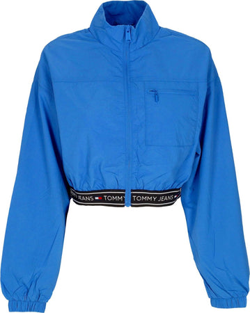 Tommy-Hilfiger-Giacca-a-Vento-Corta-Donna-W-Crop-Taping-Windbreaker-Meridian-Blue-da-donna