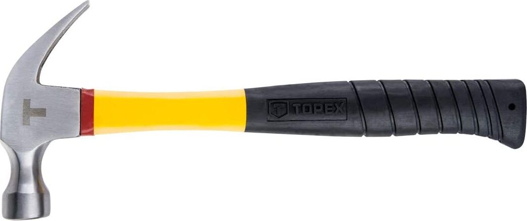 TOPEX---450gr---MARTELLO-PROFESSIONALE-DA-CARPENTIERE---AD-ARTIGLIO-CON-MANICO-IN-FIBRA