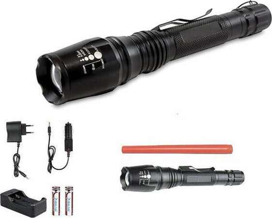 Torcia-100000-Lumen-Tattica-/-Militare-Sos-Led-T6-Ricaricabile-Zoom-8668-t6