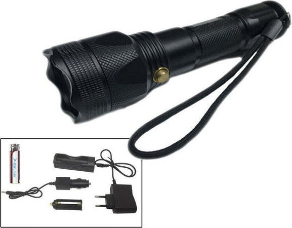 Torcia-Subacquea-A-Led-Ricaricabile-In-Alluminio-Con-Batteria-Da-8800-Mah