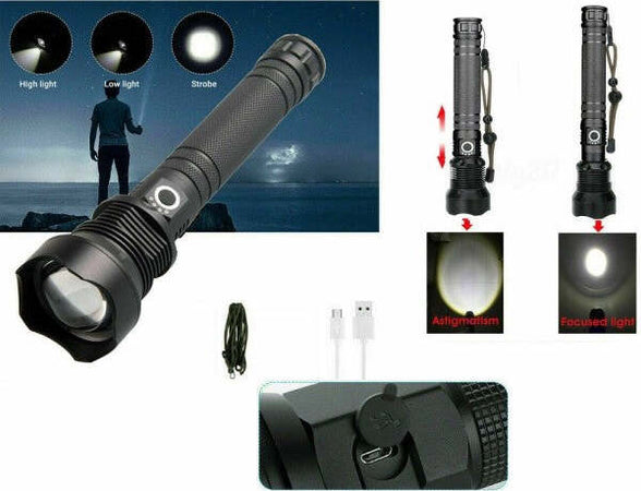Torcia-Tattica/militare-Led-Cree-T6-Ricaricabile-Zoom-Doppia-Batteria-A89-p70